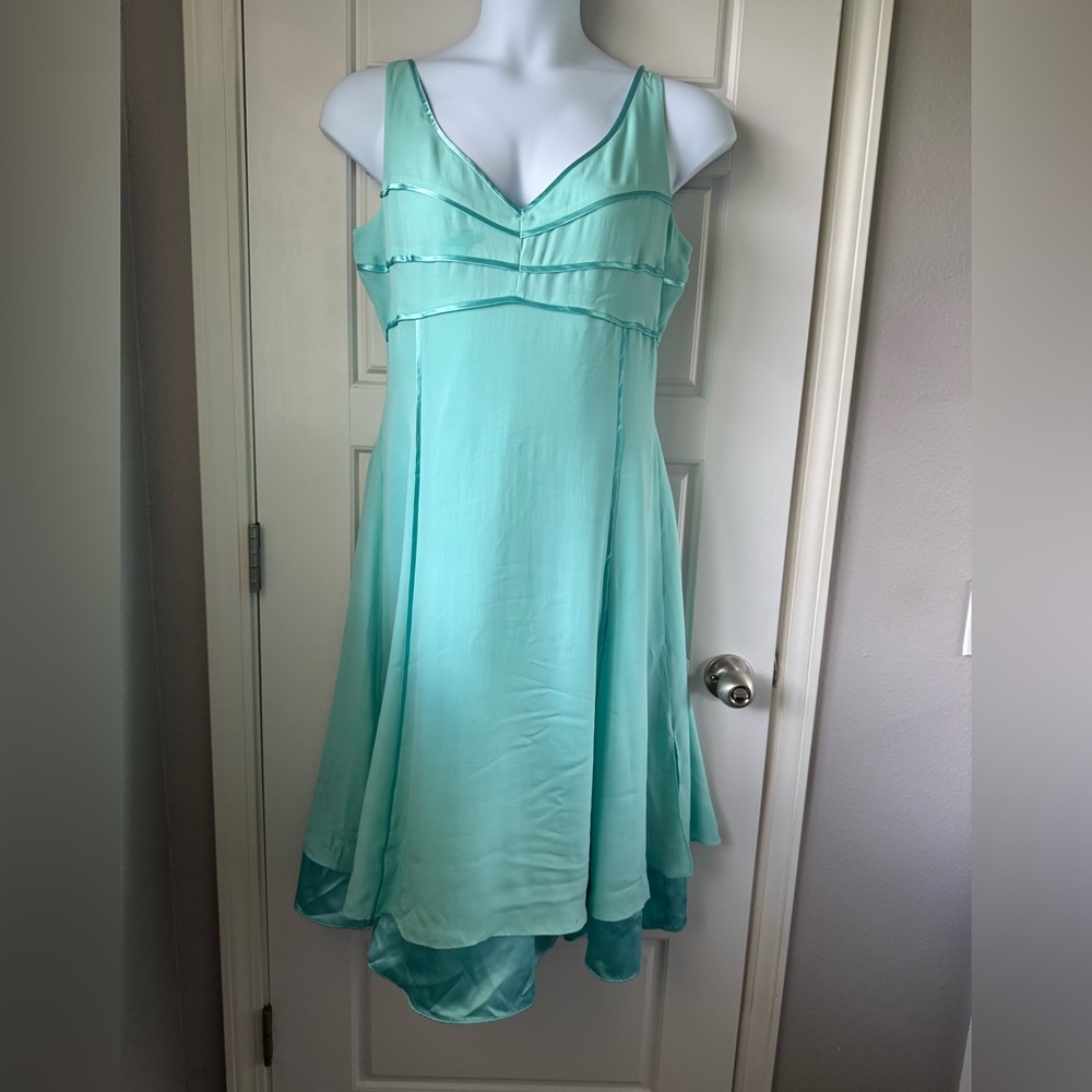 Elegant Aqua Sleeveless Dress